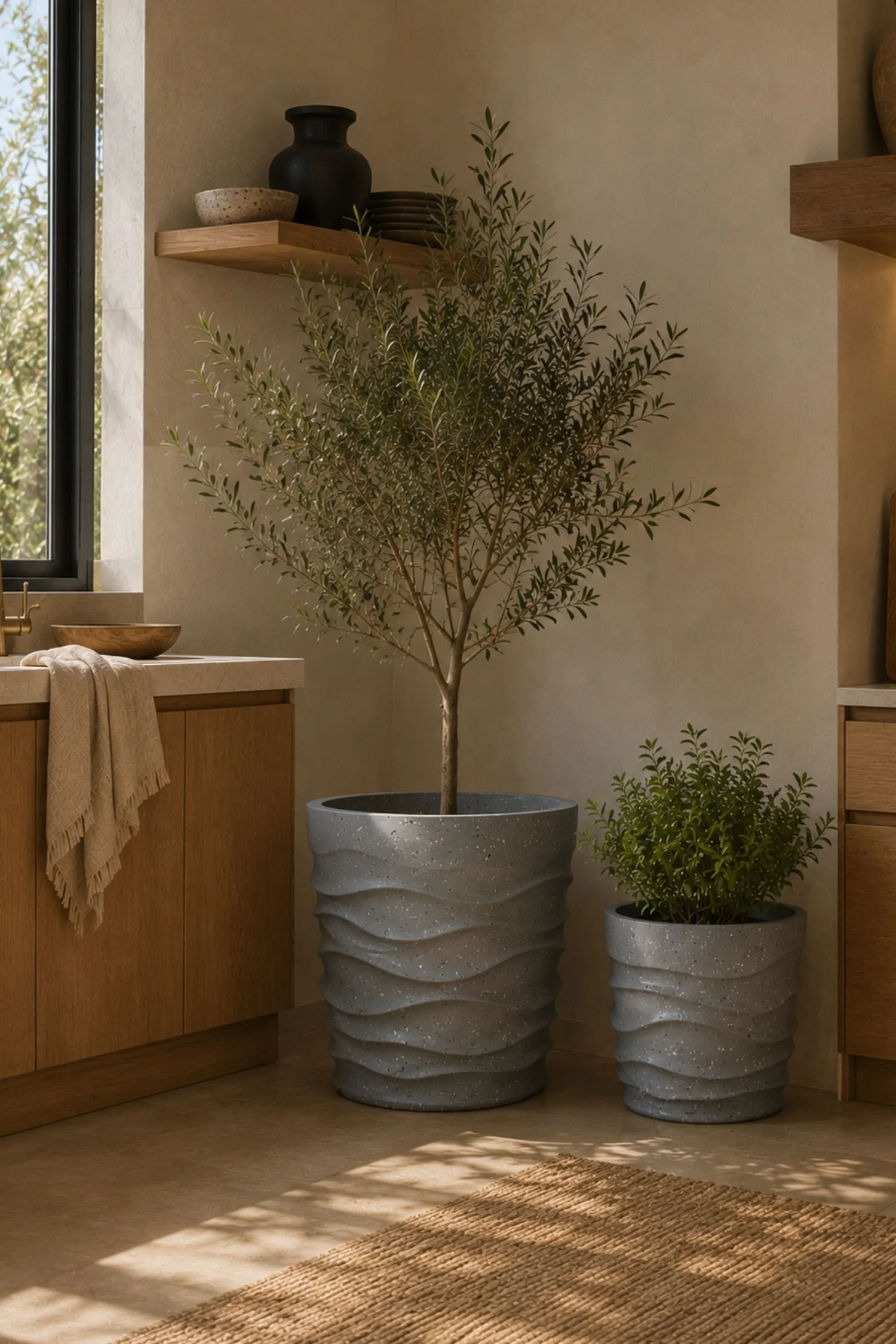 Sculptural Wave Planters