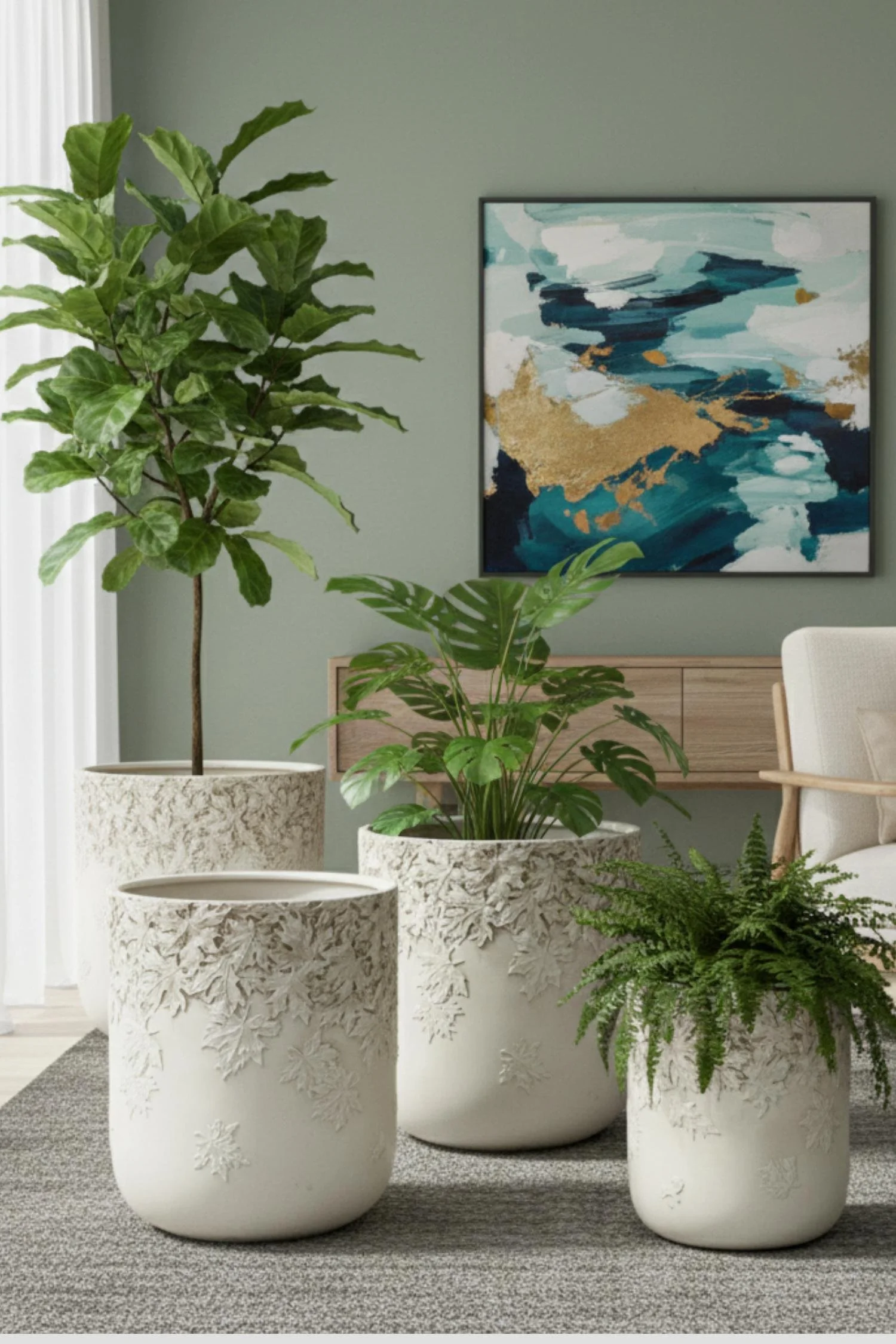 Ivory Leaf Planter