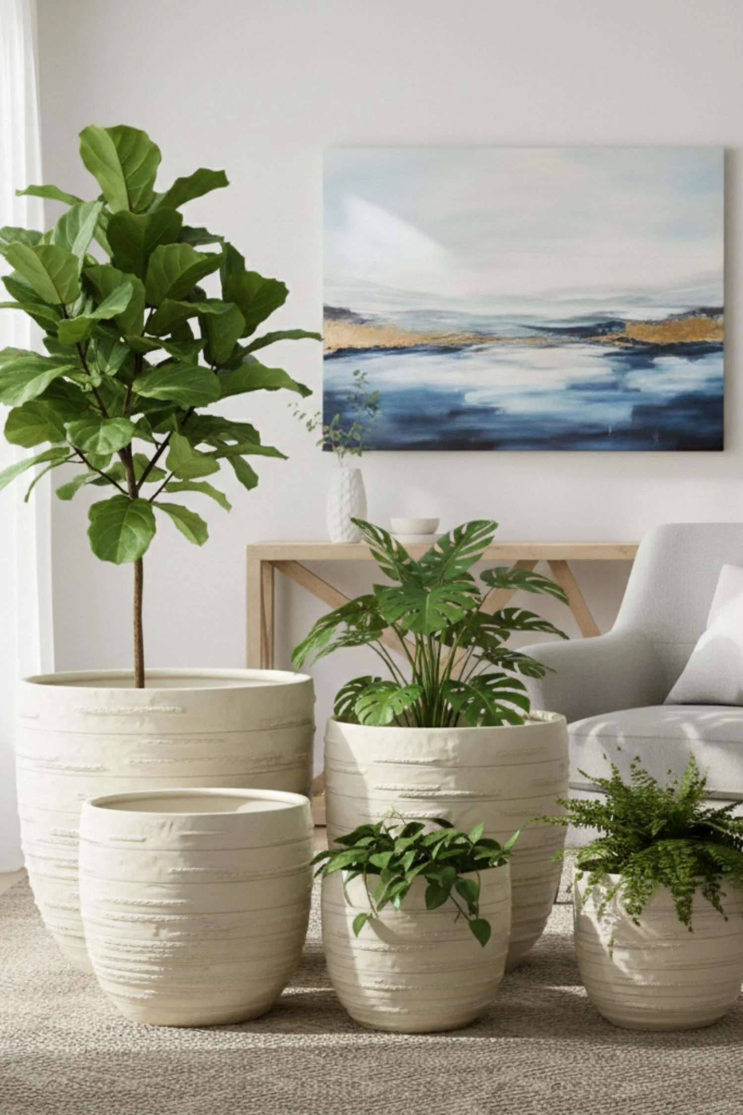 Cream Layered Planter