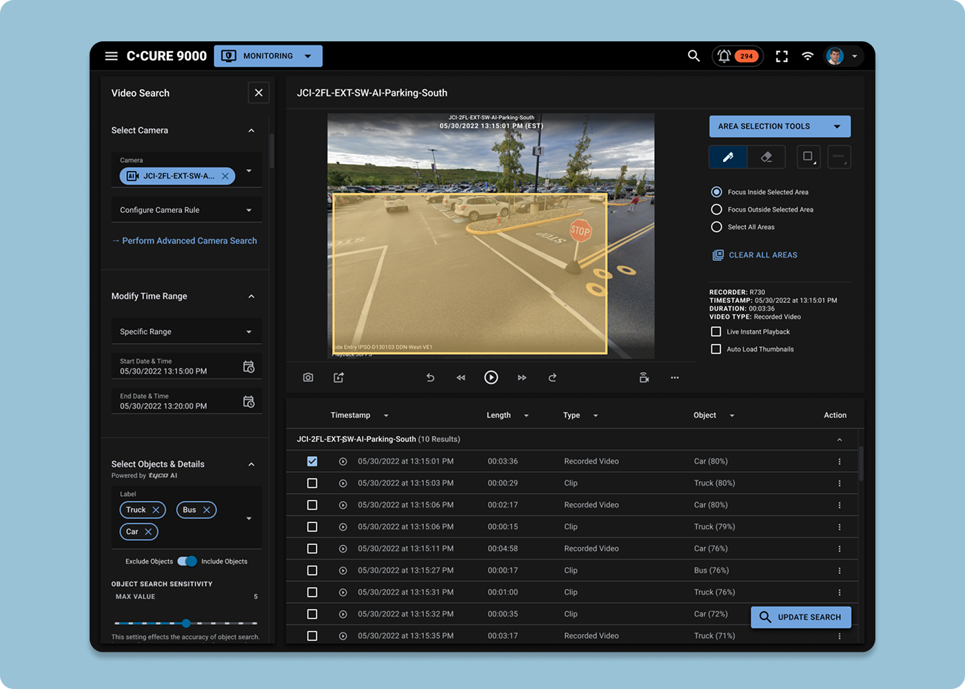 Security operator interface