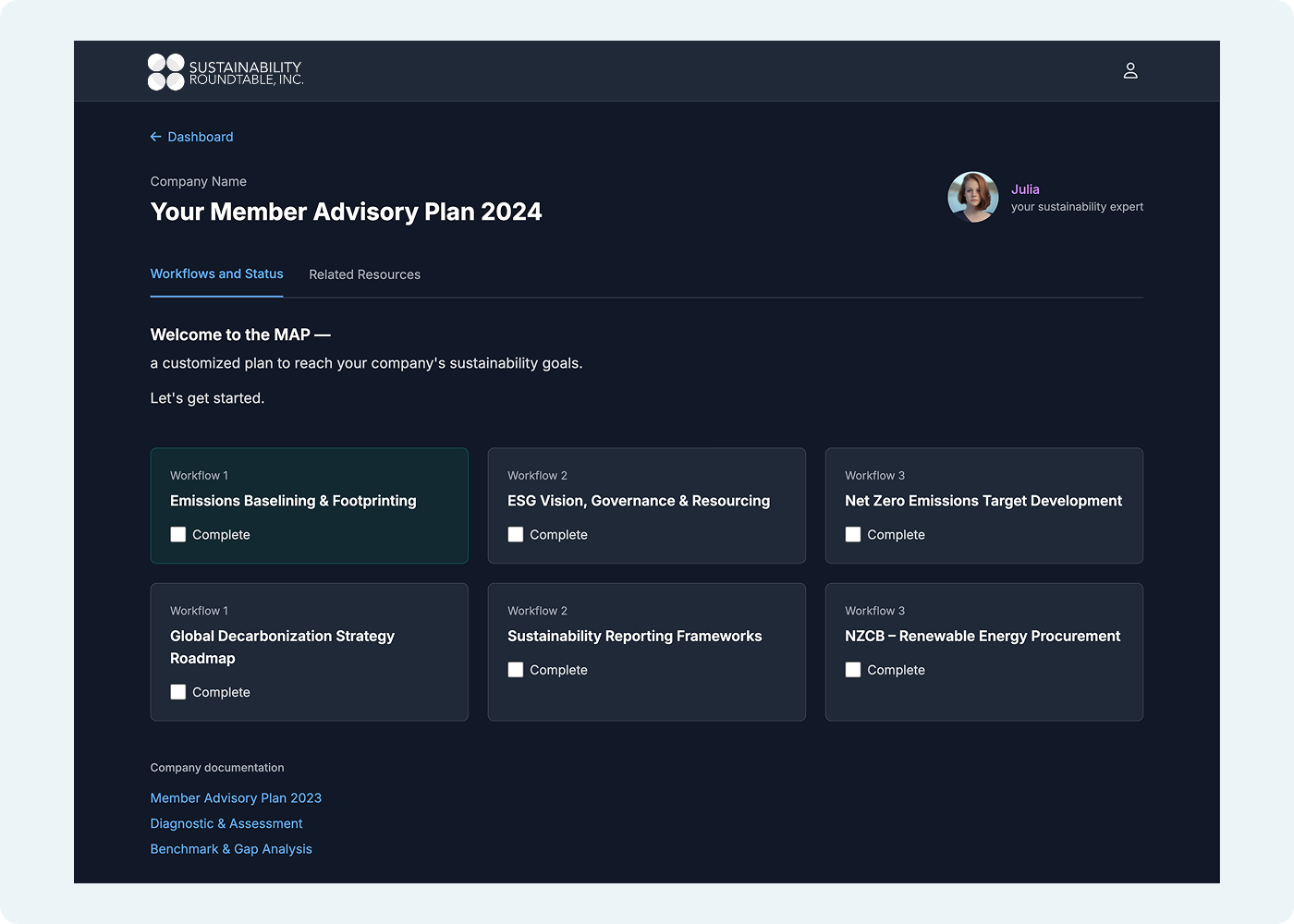 Workflow dashboard