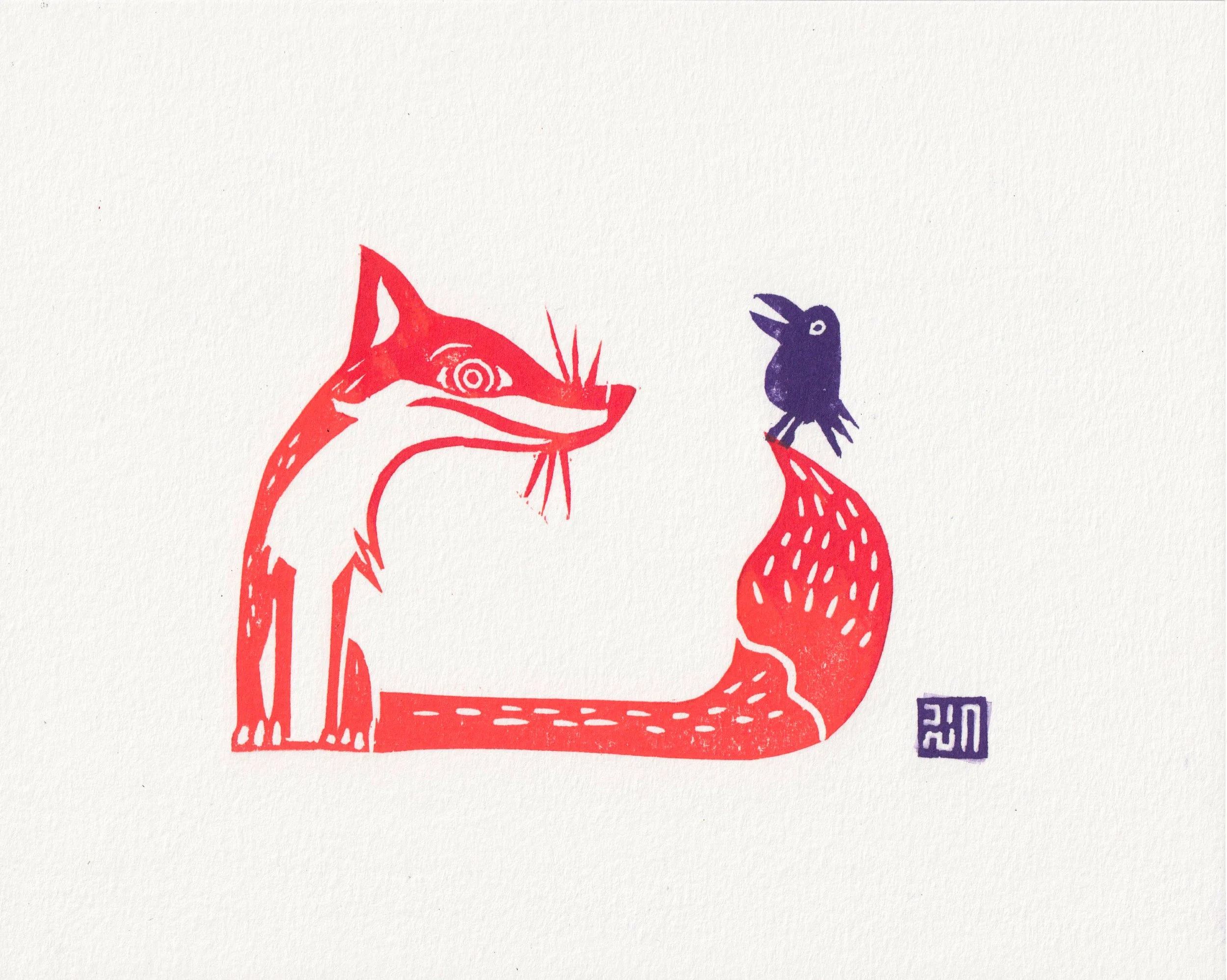  Fox &amp; Crow is a quiet celebration of misunderstood creatures.  Inspired by the fable where cunning triumphs over pride, this piece offers a different view:&nbsp;here, the fox is not deceitful, but captivated; the crow not foolish, but eloquent. 