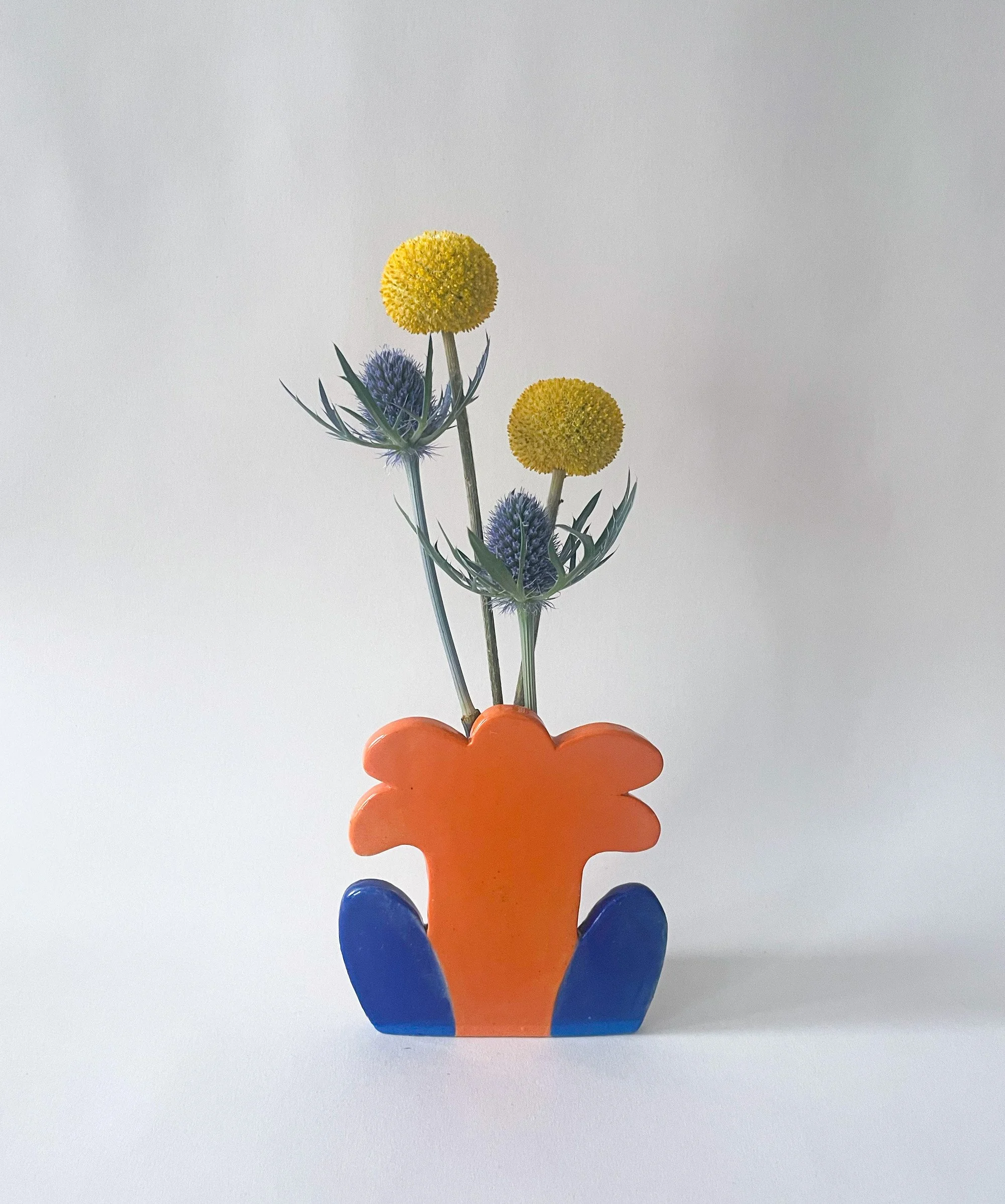 Mini Flat Vase - Fluffy Flower