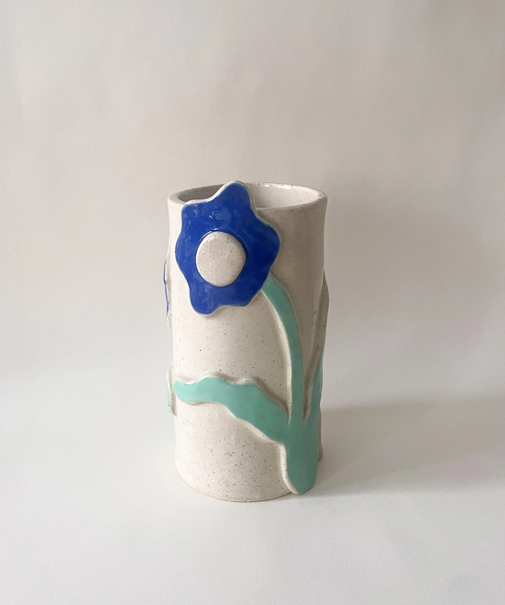 Layered Blue Flower Vase