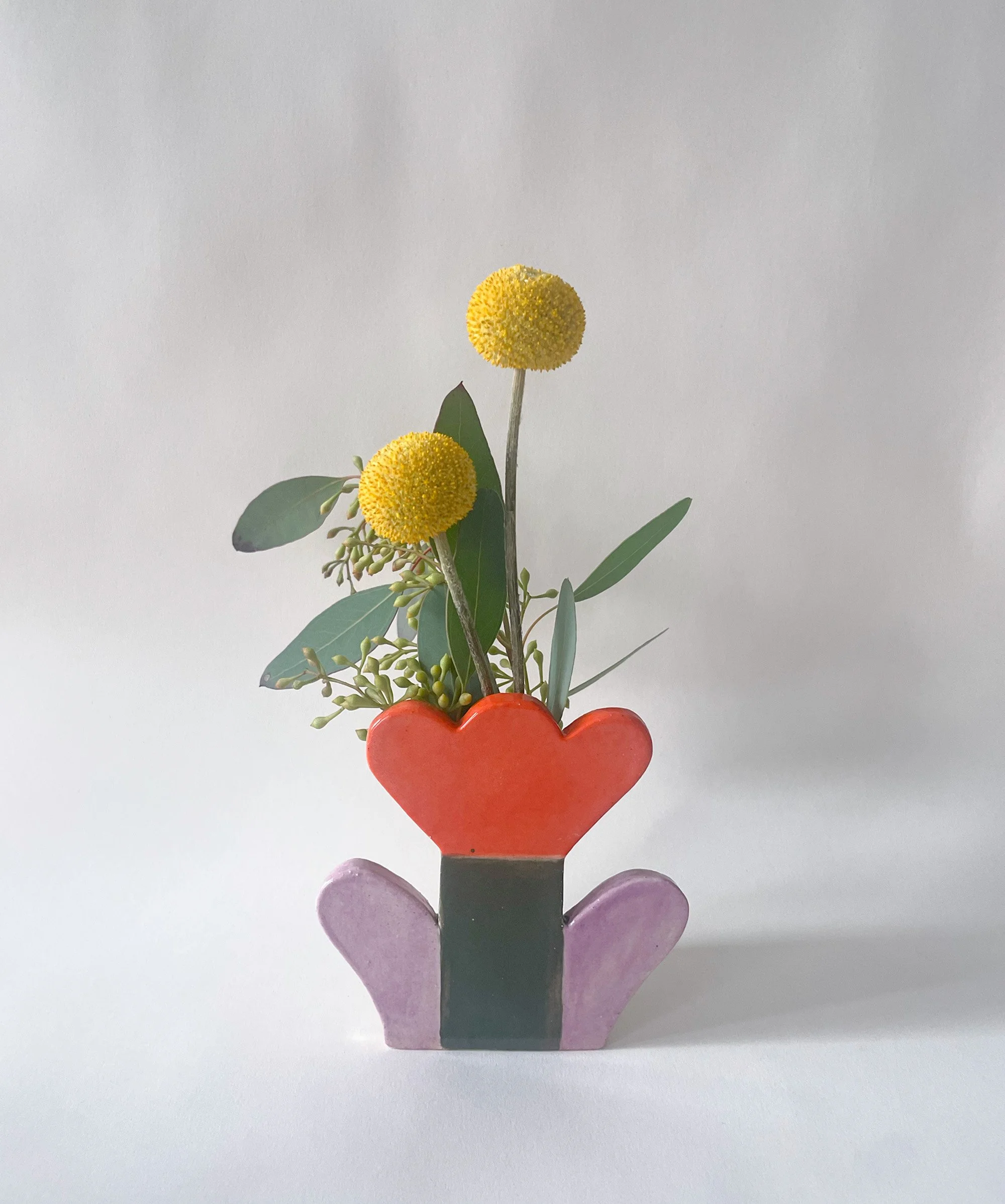 Mini Flat Vase - Red Tulip