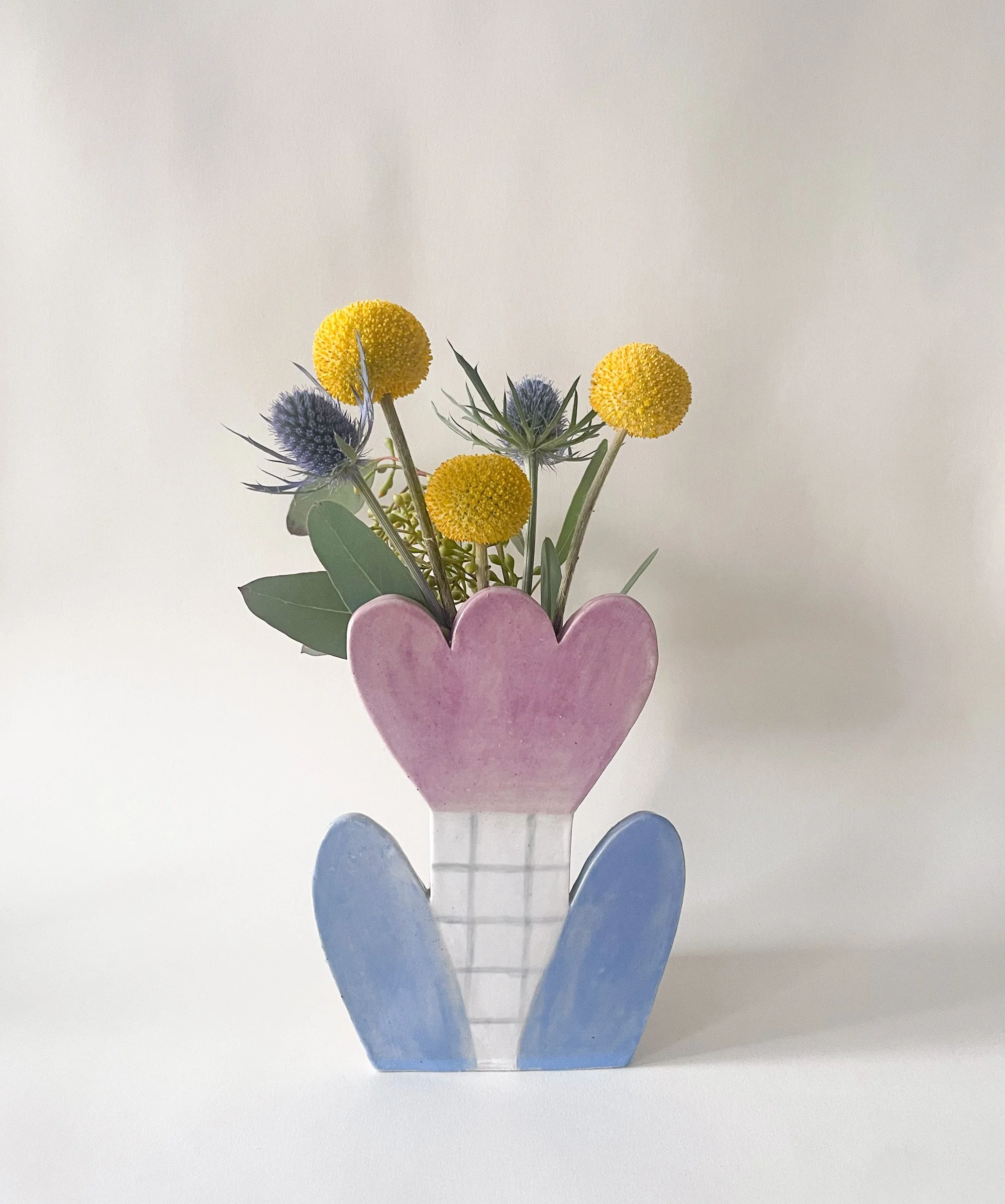 Flat Vase - Purple Tulip