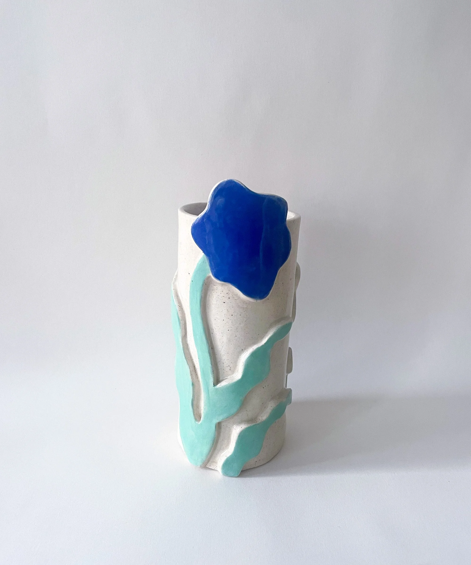 Layered Blue Flower Vase (Skinny)