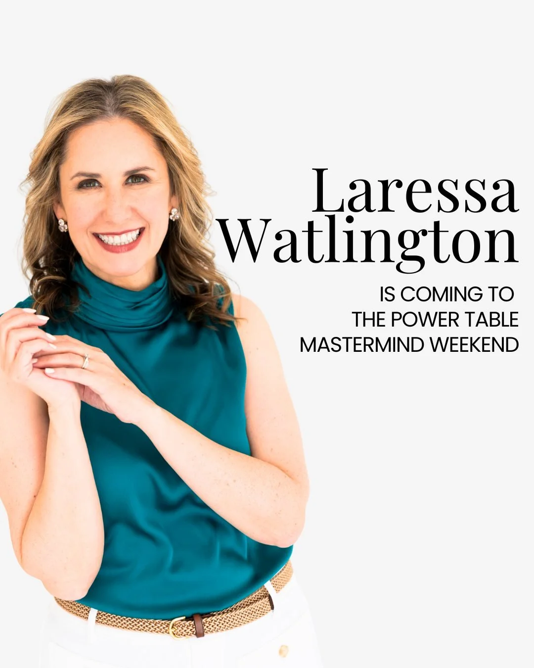 Meet the other women in THE ROOM at our Oct 16&ndash;19 mastermind!

Meet Laressa Watlington, @larawatlington 🌟🎤

FACTS:
➡️ Laressa is an Emmy-winning Producer, Speaking Coach, and Media Strategist.

✨ She empowers women entrepreneurs, attorneys, a