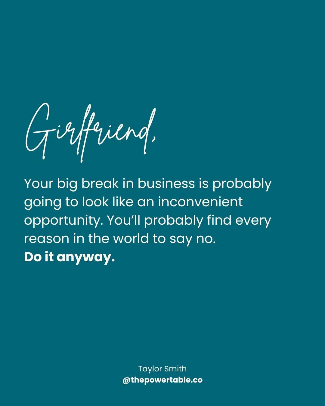 Your legacy won't come easy or convenient, but it will be worth it.