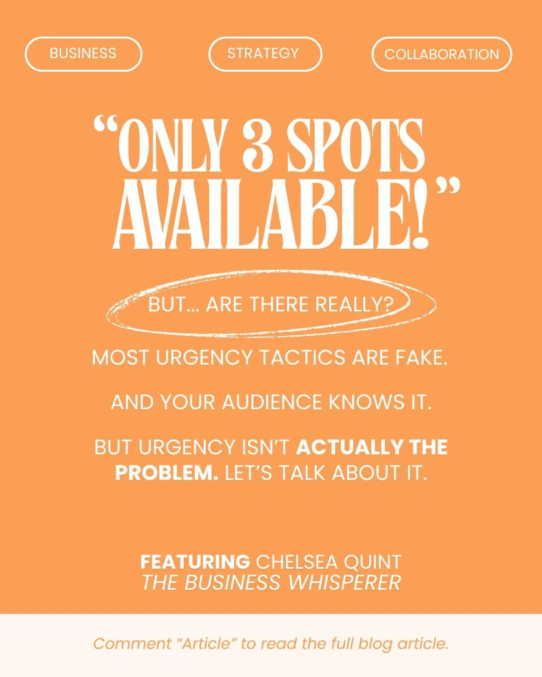 Let&rsquo;s be honest -- Most of us have seen (or used) urgency tactics like this before:

&ldquo;Only 3 spots left.&rdquo;
&ldquo;Cart closes tonight.&rdquo;
A countdown timer ticking away on a sales page.

And sometimes&hellip; they work.

But over