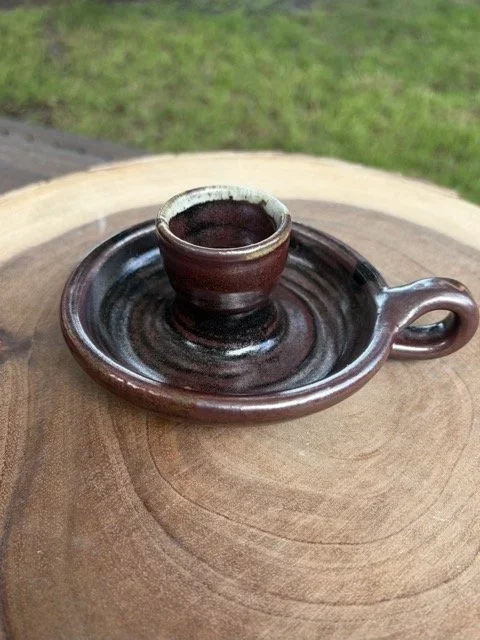 Obsidian Candlestick Holder
