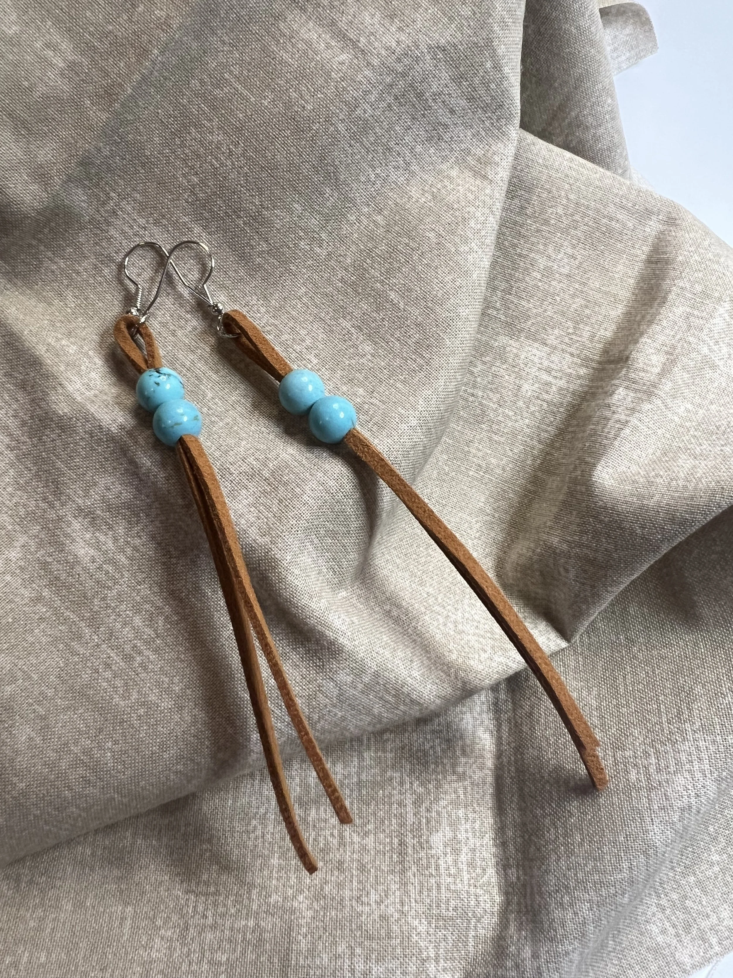 Brown Suede with Turquoise Beads | Boho Western Jewelry