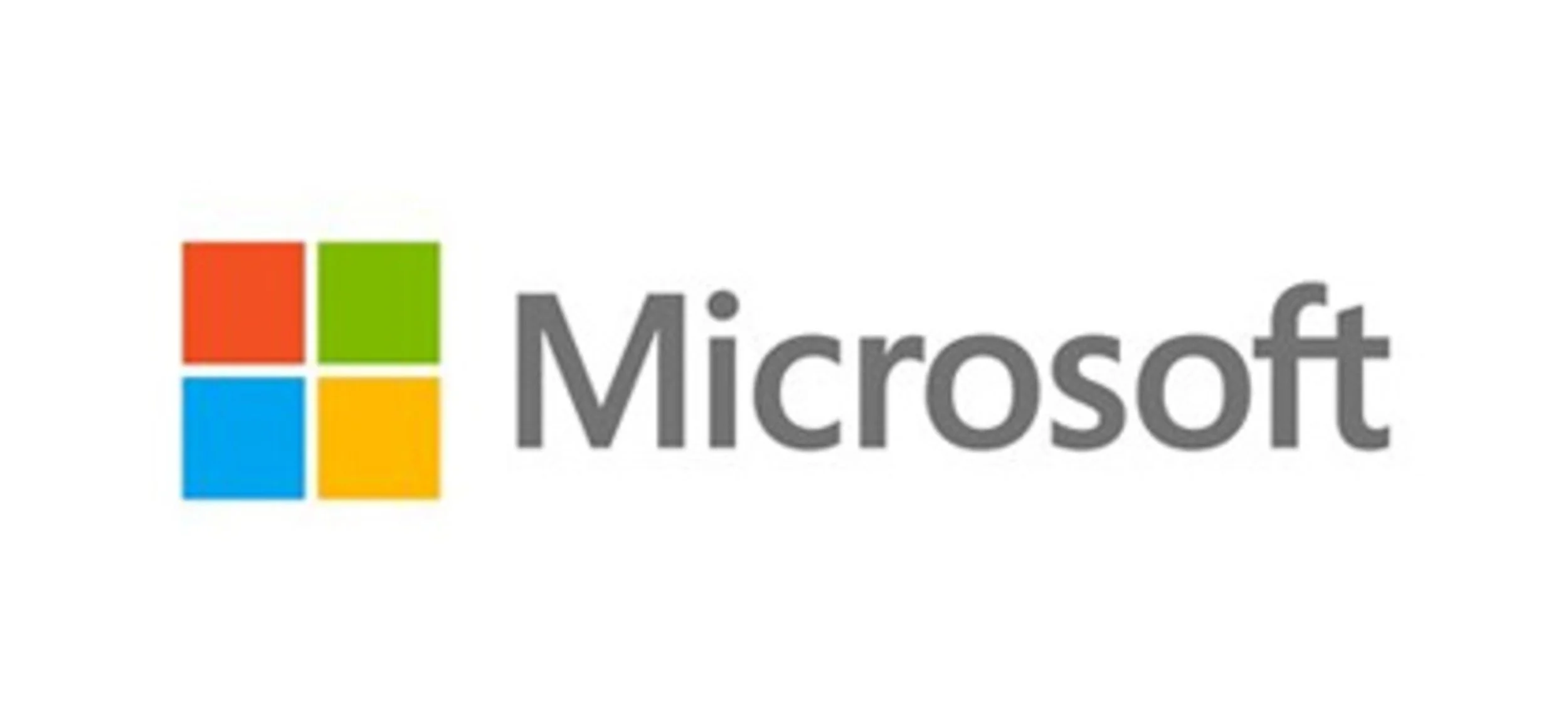 Logo da Microsoft com o texto 'Microsoft' ao lado em cinza.