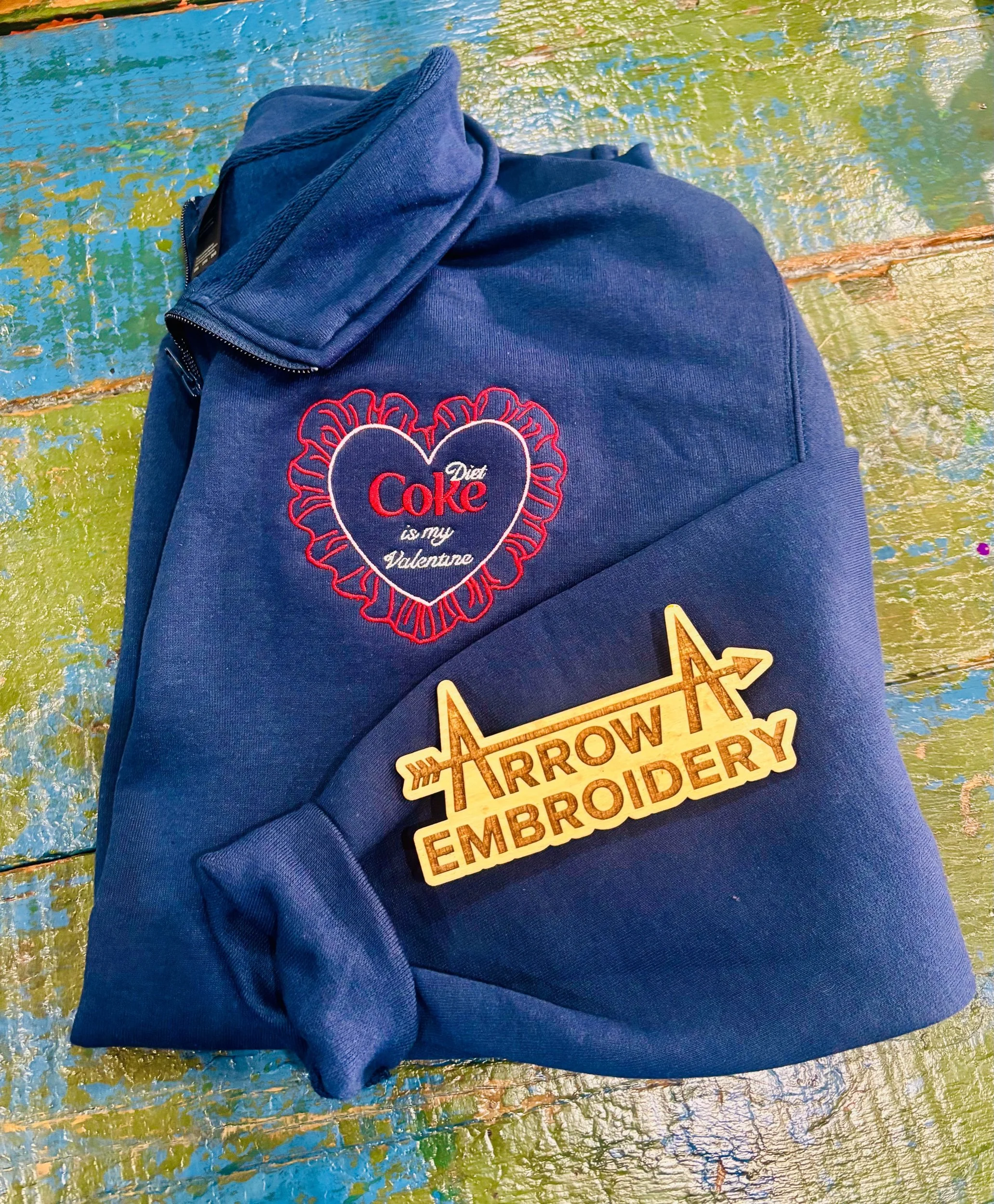 Soda Valentines Heart 1/4 Zip Sweatshirt