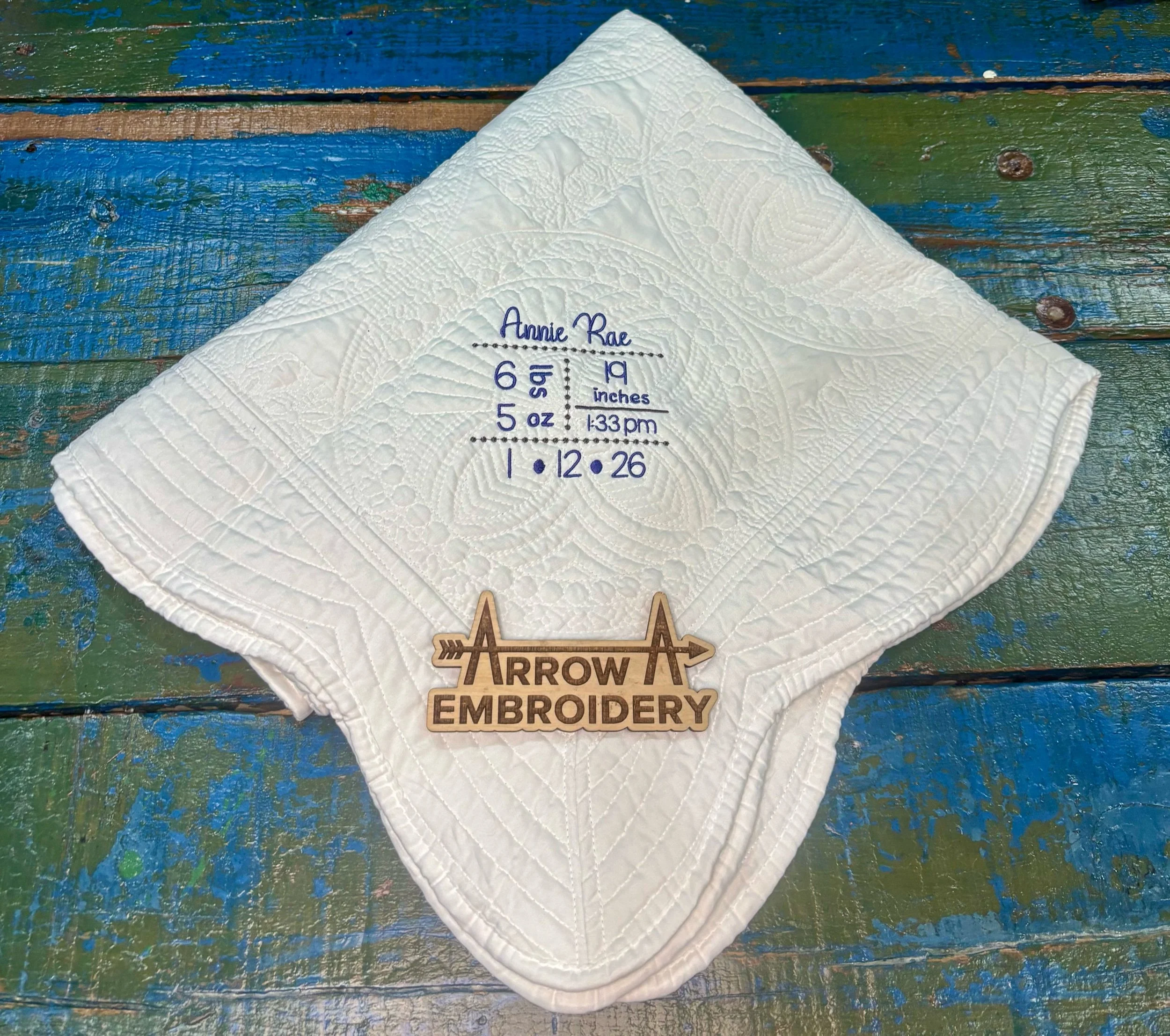 Quilted Keepsake Personalized Baby Blanket