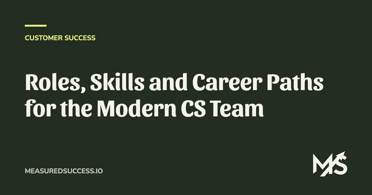 Roles, Skills and Career Paths for the Modern CS Team