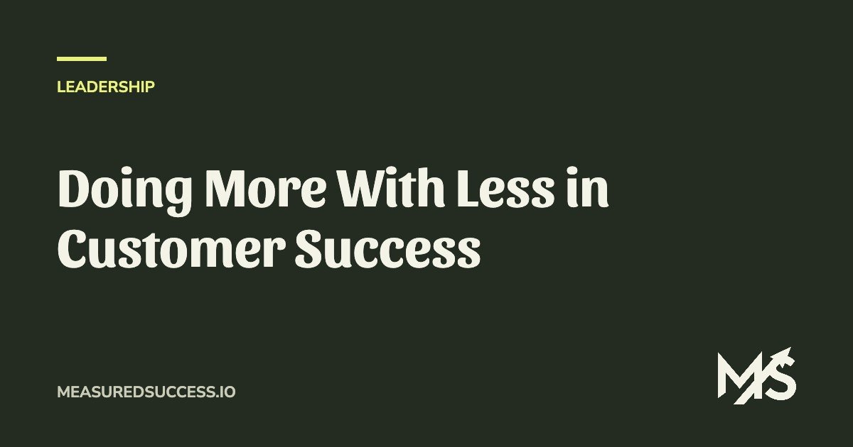 Doing More With Less in Customer Success