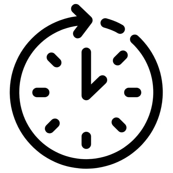 Clock icon with an arrow