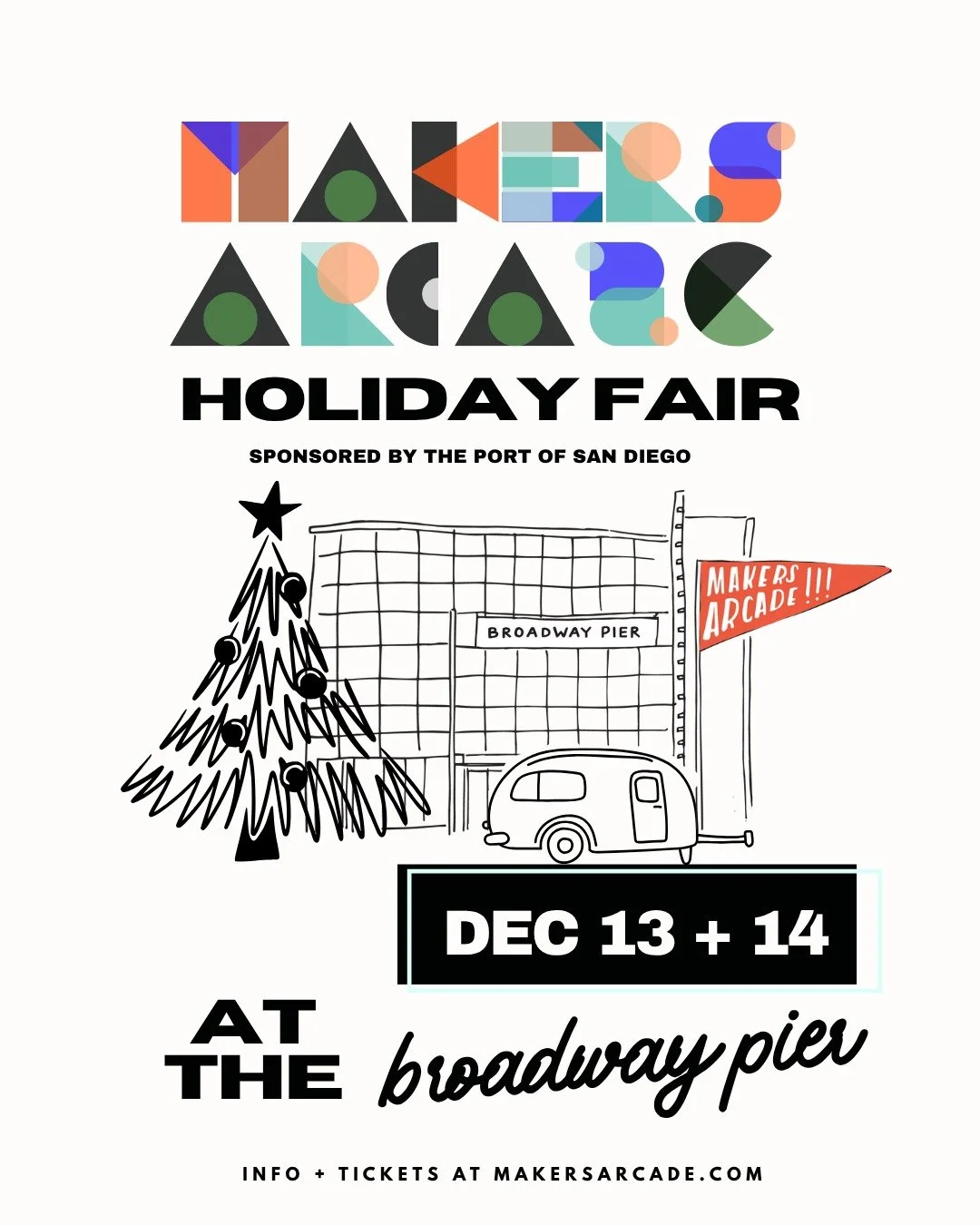 We&rsquo;ll be at the Makers Arcade Holiday Fair on Dec 13&ndash;14 at the Broadway Pier in Downtown San Diego! 🎁✨

Come shop local, hang out with 140+ makers, enjoy live music, good food, and a seriously fun holiday vibe. Stop by and see us!

@make