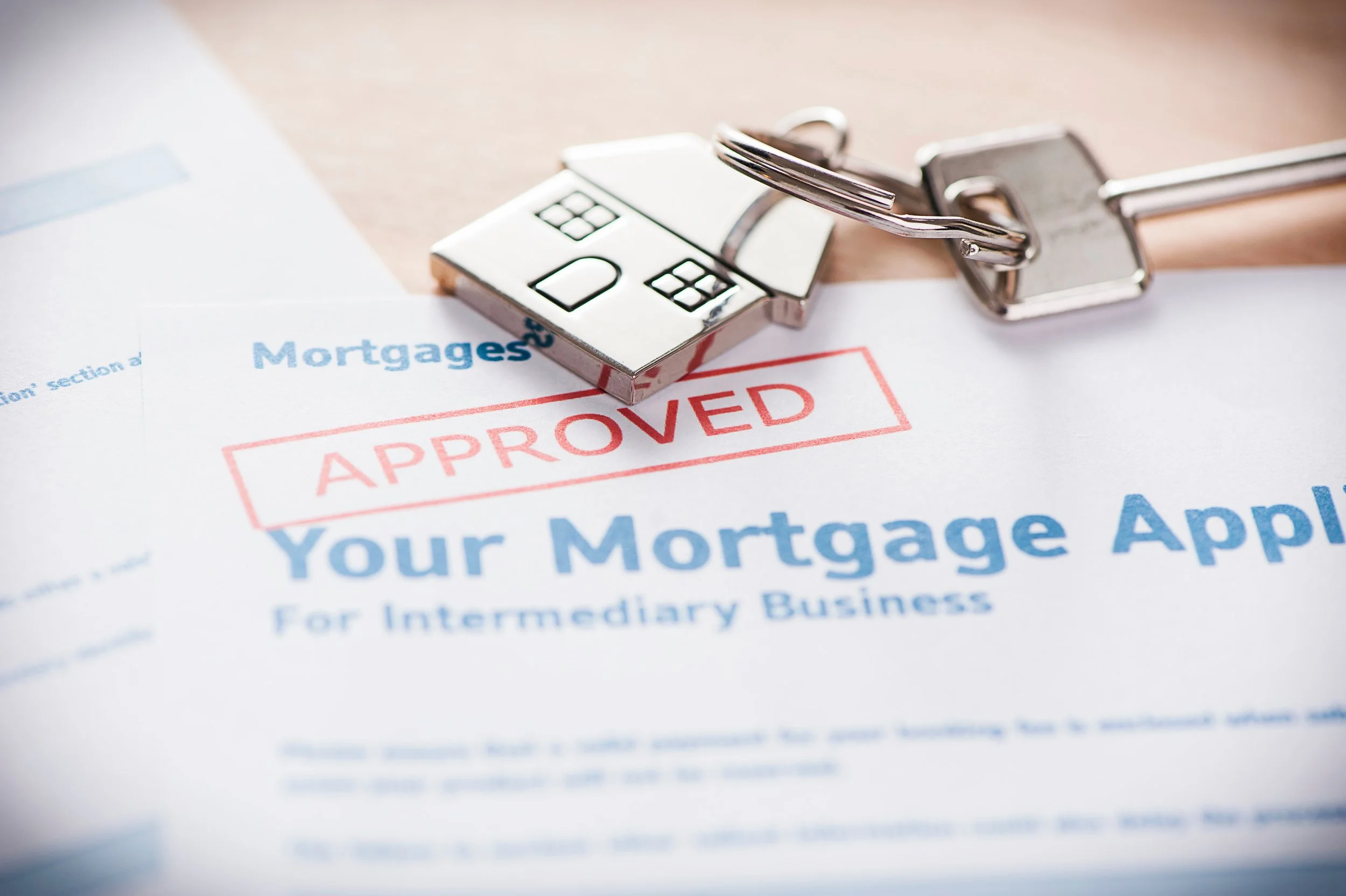 Mortgage closing disclosure and real estate documents organized for settlement