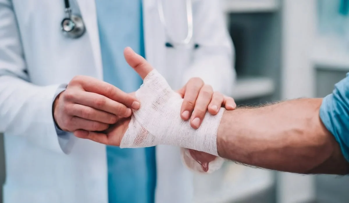 Injured worker receiving medical evaluation as part of a workers’ compensation claim