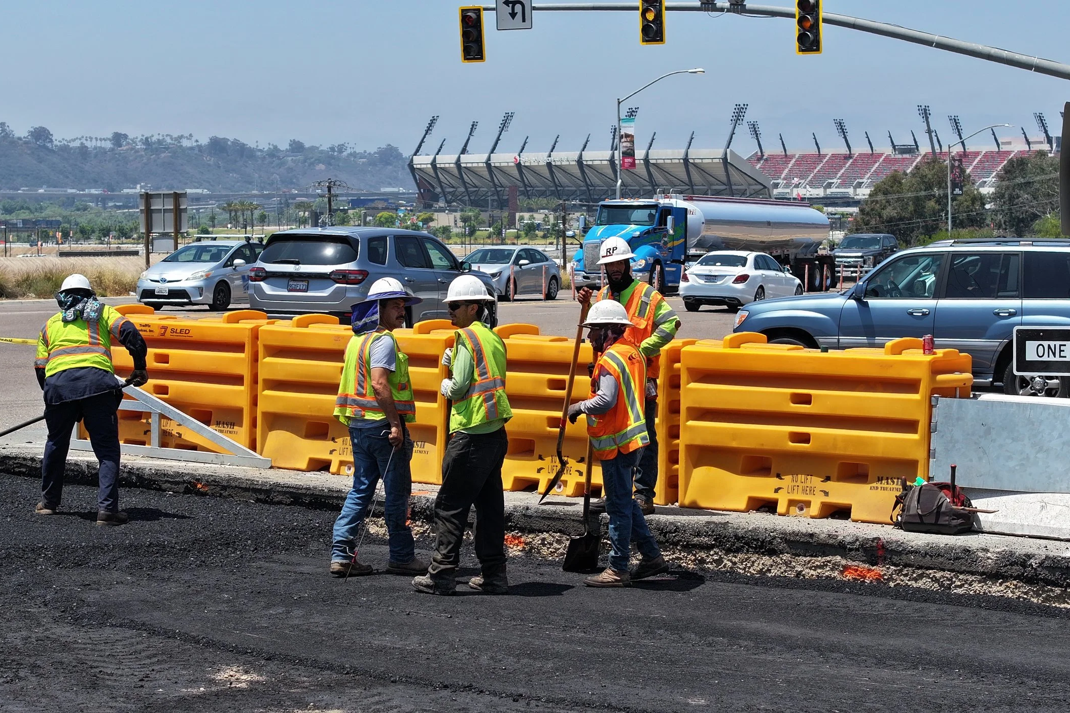 Paving project completed near SnapDragon Stadium in San Diego, CA — delivering smooth, durable results for a high-traffic area.