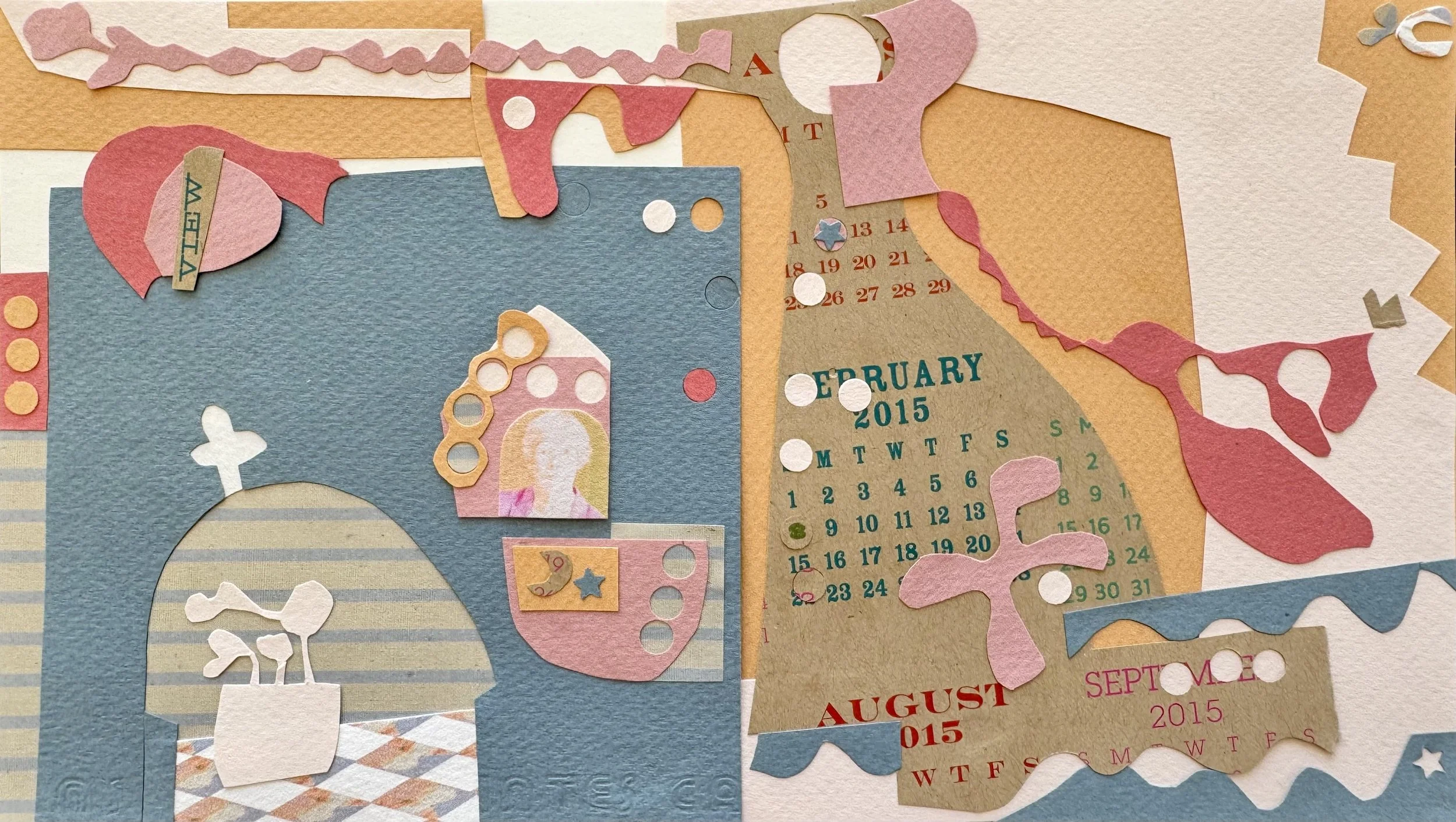 melusine | paper + cotton collage | 6" x 11" | AVAILABLE
