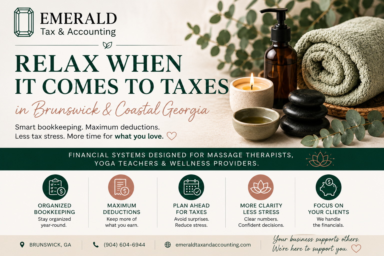 Massage Therapists &amp; Wellness Providers: Relax When It Comes to Taxes in Brunswick &amp; Coastal Georgia