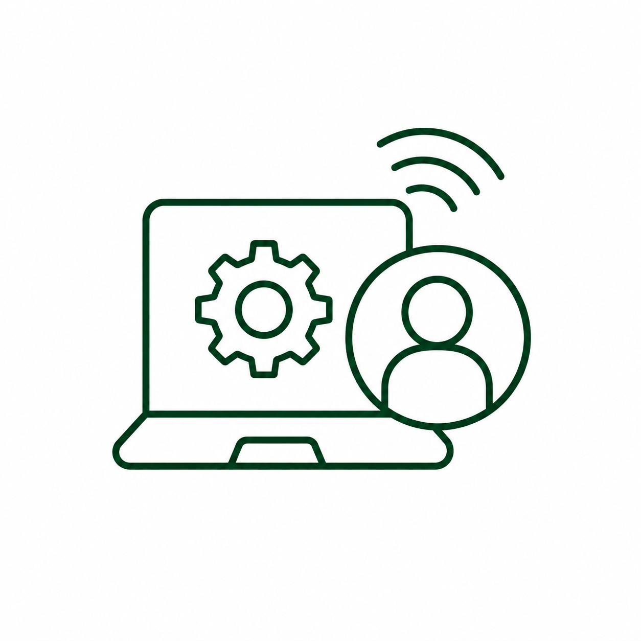 Technology icon representing modern accounting technology combined with personalized client service.