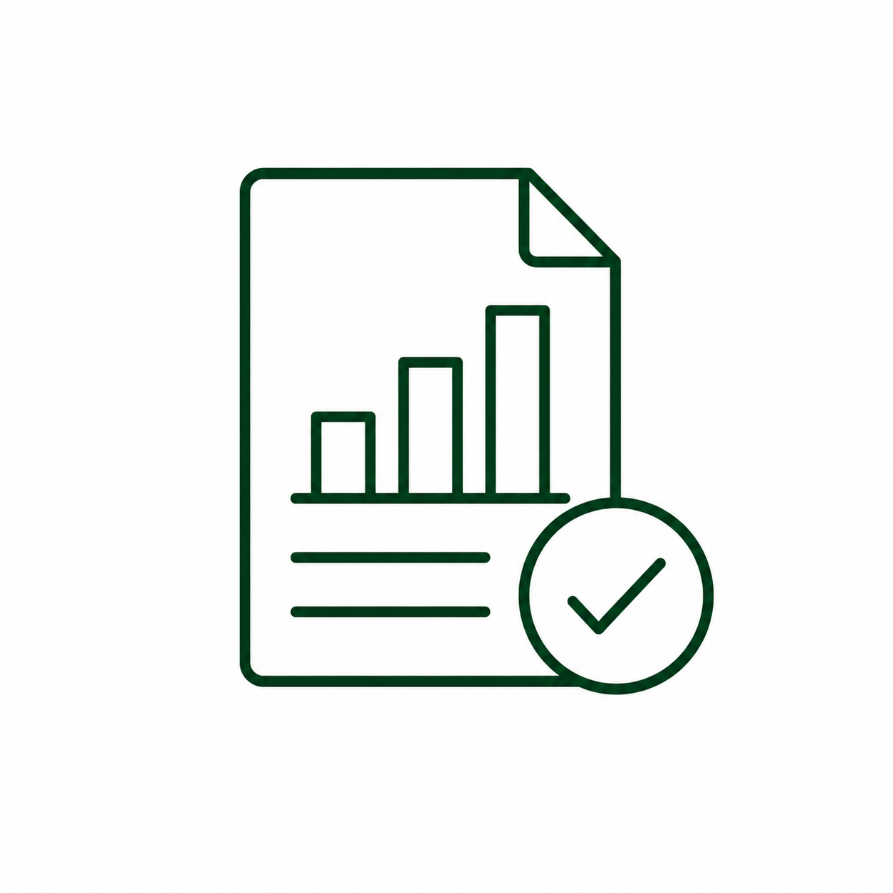 Business Advisory icon representing financial reporting, business insights, and strategic decision-making for growing businesses.