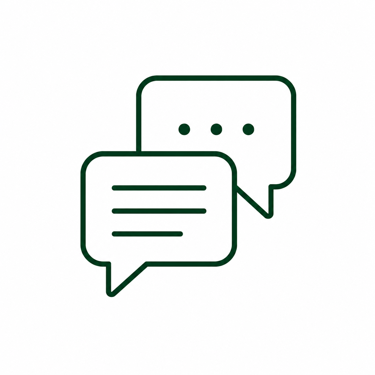 Communication icon representing clear financial guidance and easy-to-understand accounting advice for business owners.