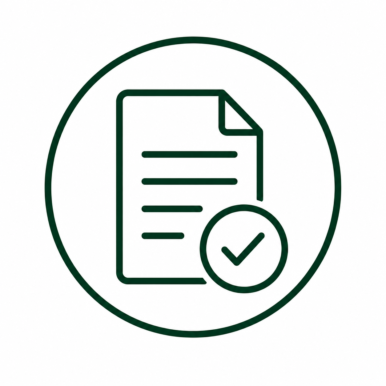 Document icon representing accurate transaction categorization and organized bookkeeping for small businesses.