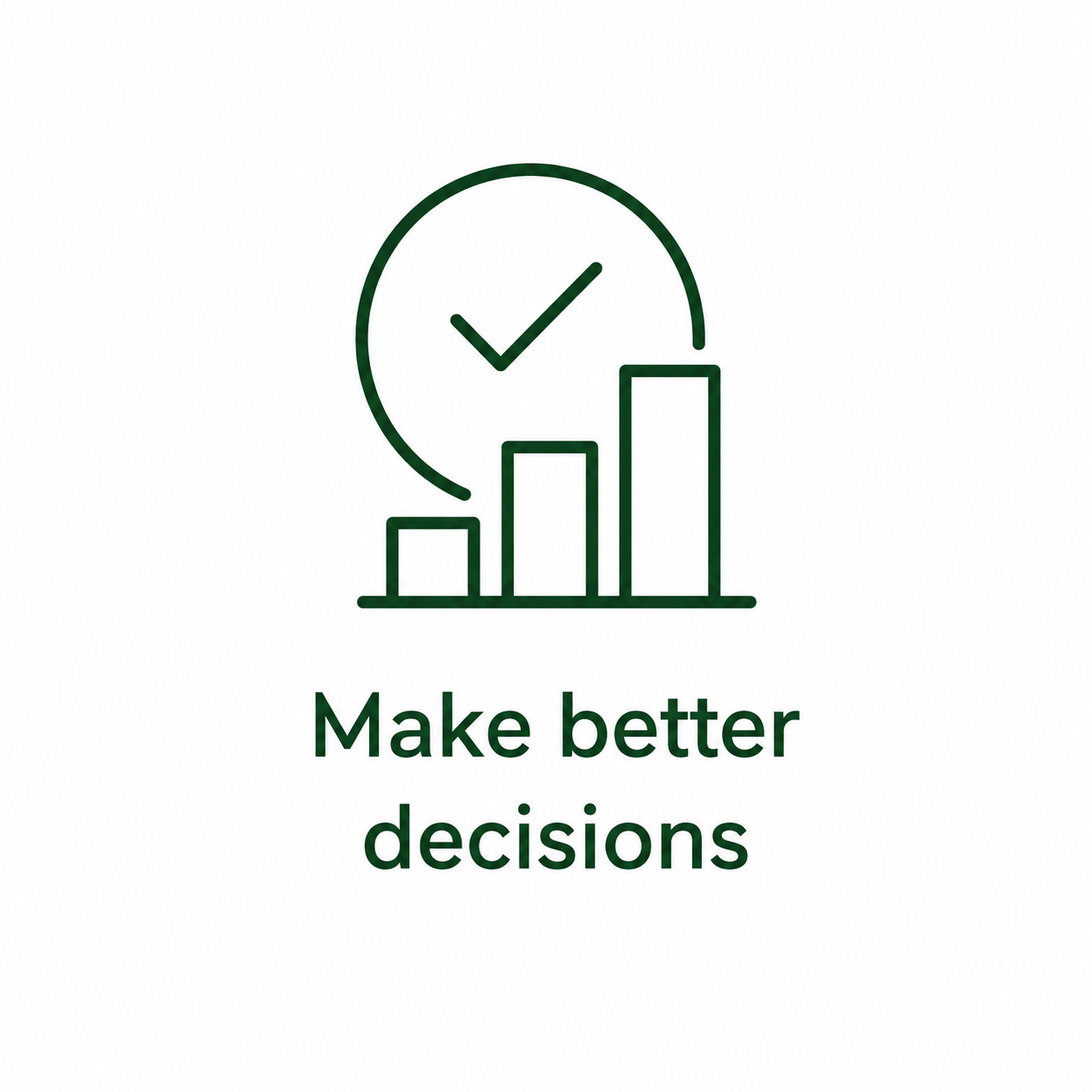 Icon representing better business decisions through financial clarity, reporting, and informed planning.