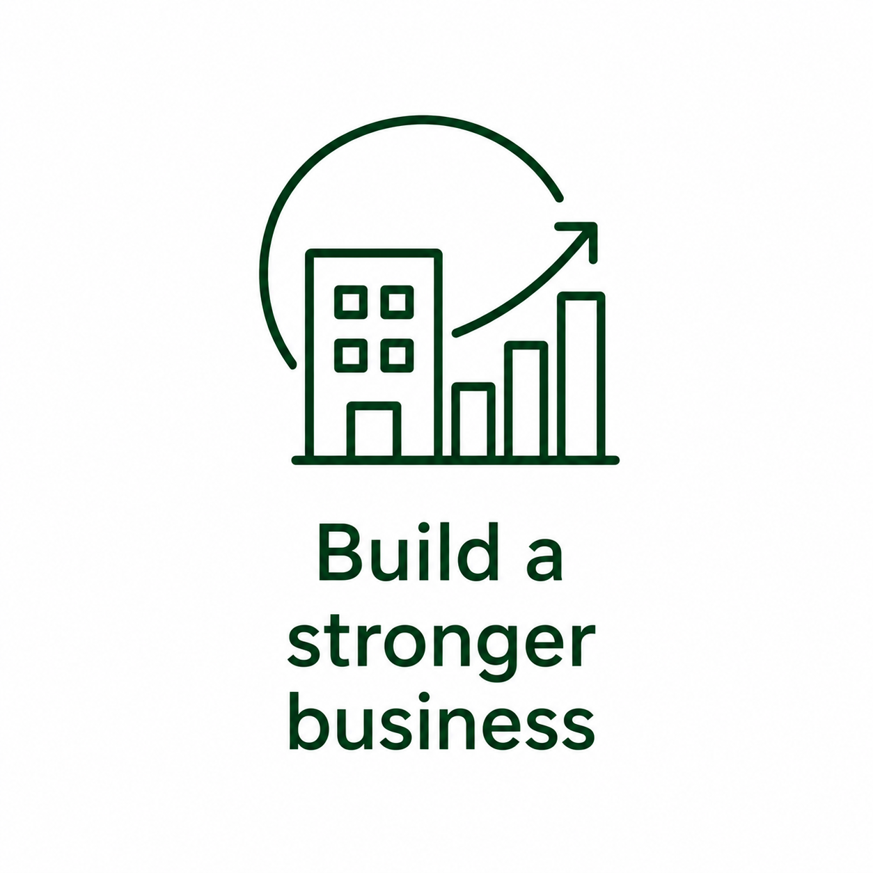 Icon representing building a stronger business with financial clarity, business advisory, and strategic accounting services.