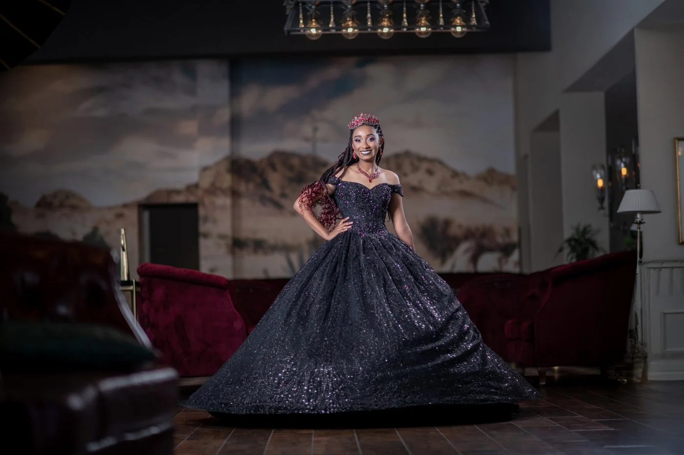 XV Anavey photography session taken at Hotel Paso Del Norte, in El Paso Texas by Stage photo art  