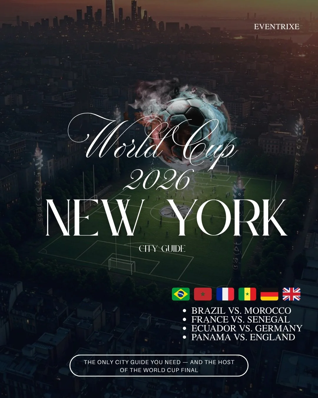 Brazil. France. Germany. England. And the World Cup Final.

New York is hosting 8 FIFA World Cup matches this summer, including the biggest one of all.
I broke down everything you need to know: the full match schedule, where to stay (luxury + budget)