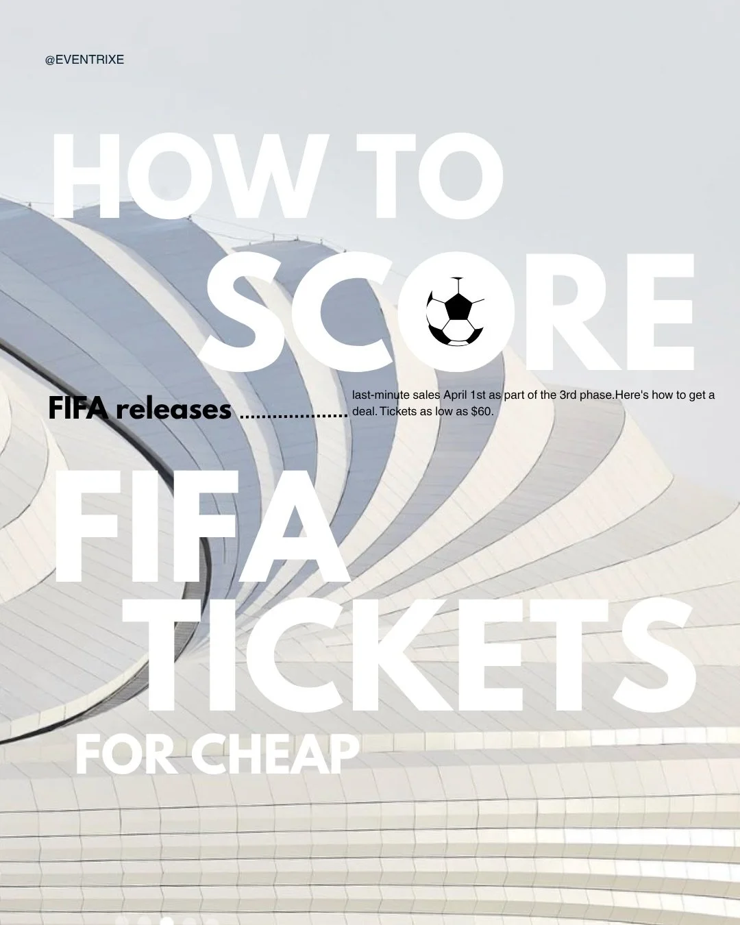 You don&rsquo;t have to cancel your FIFA World Cup trip because of ticket prices.
These are the tricks we use to get the best deals, and they actually work.
Phase three tickets release April 1st. Swipe for the strategy.

@fifa 

#fifa26 #worldcup #fi