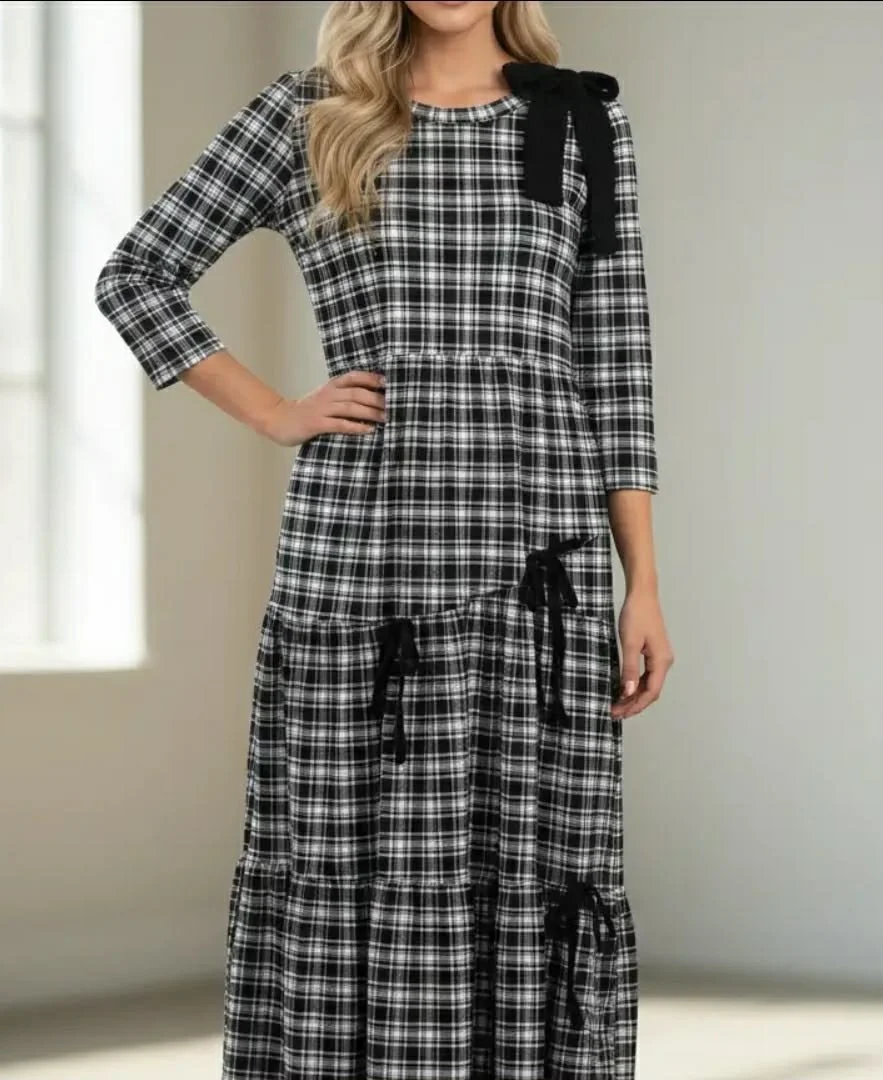 Plaid Bow Maxi