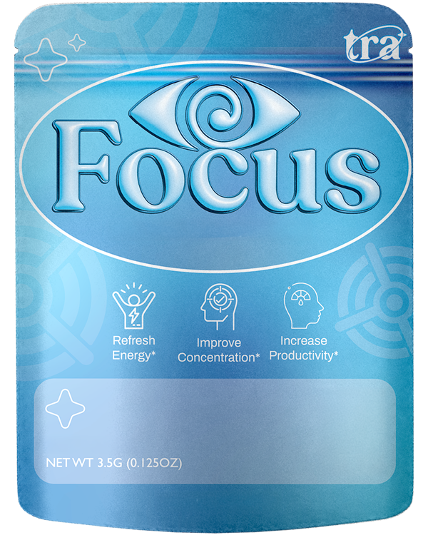 Front view of a blue direct print 8th bag featuring vibrant custom branding