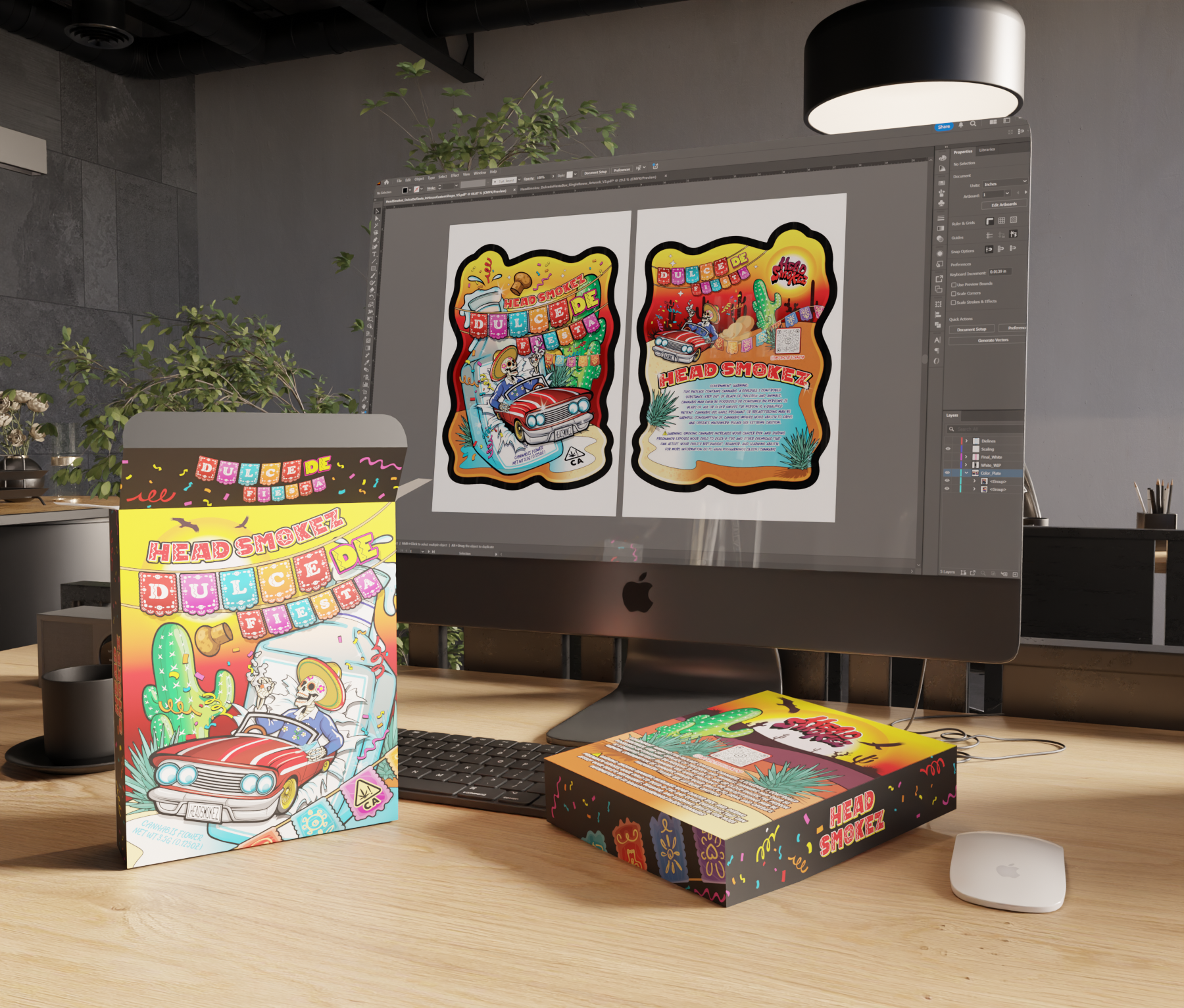 Custom holiday design from initial sketch through final packaging print