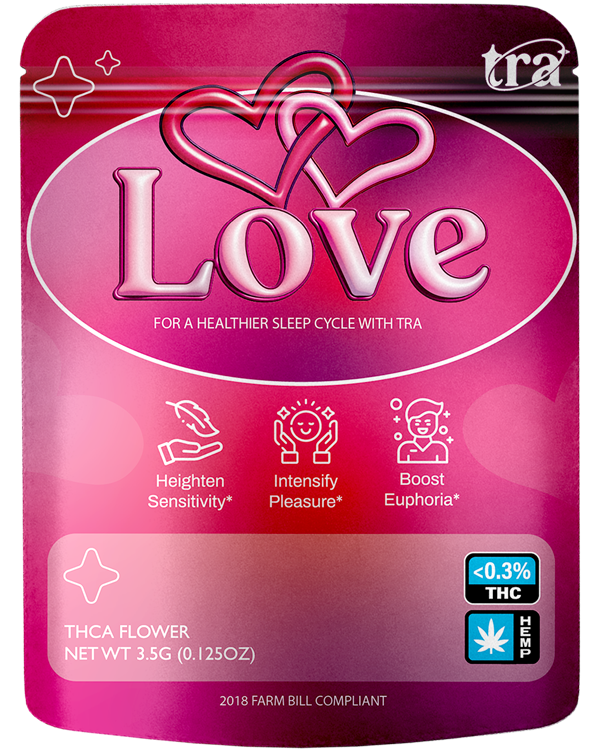 Front view of a pink direct print 8th bag with bold custom packaging design