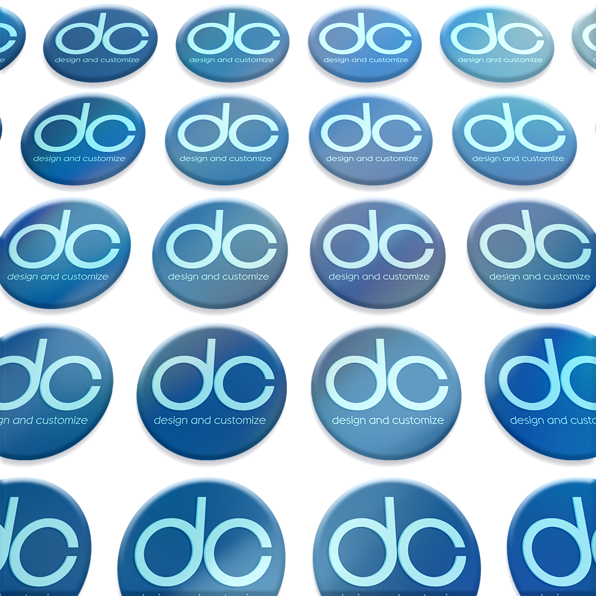 3x3 inch custom circle label sheets with Design and Customize logo stickers arranged on a printable sheet for packaging labels, branding, and product labeling.