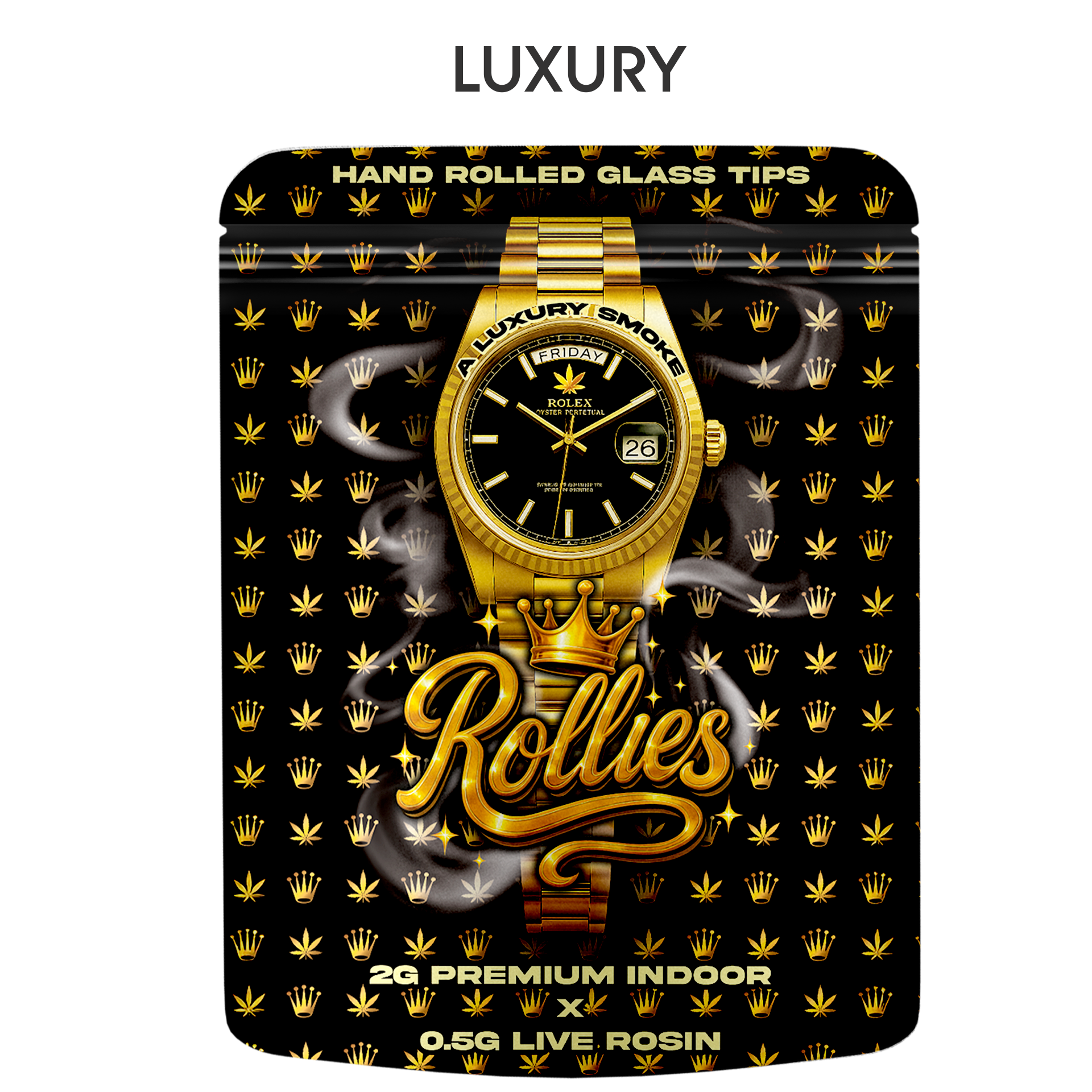 Luxury style packaging design featuring gold elements and premium branding mockup