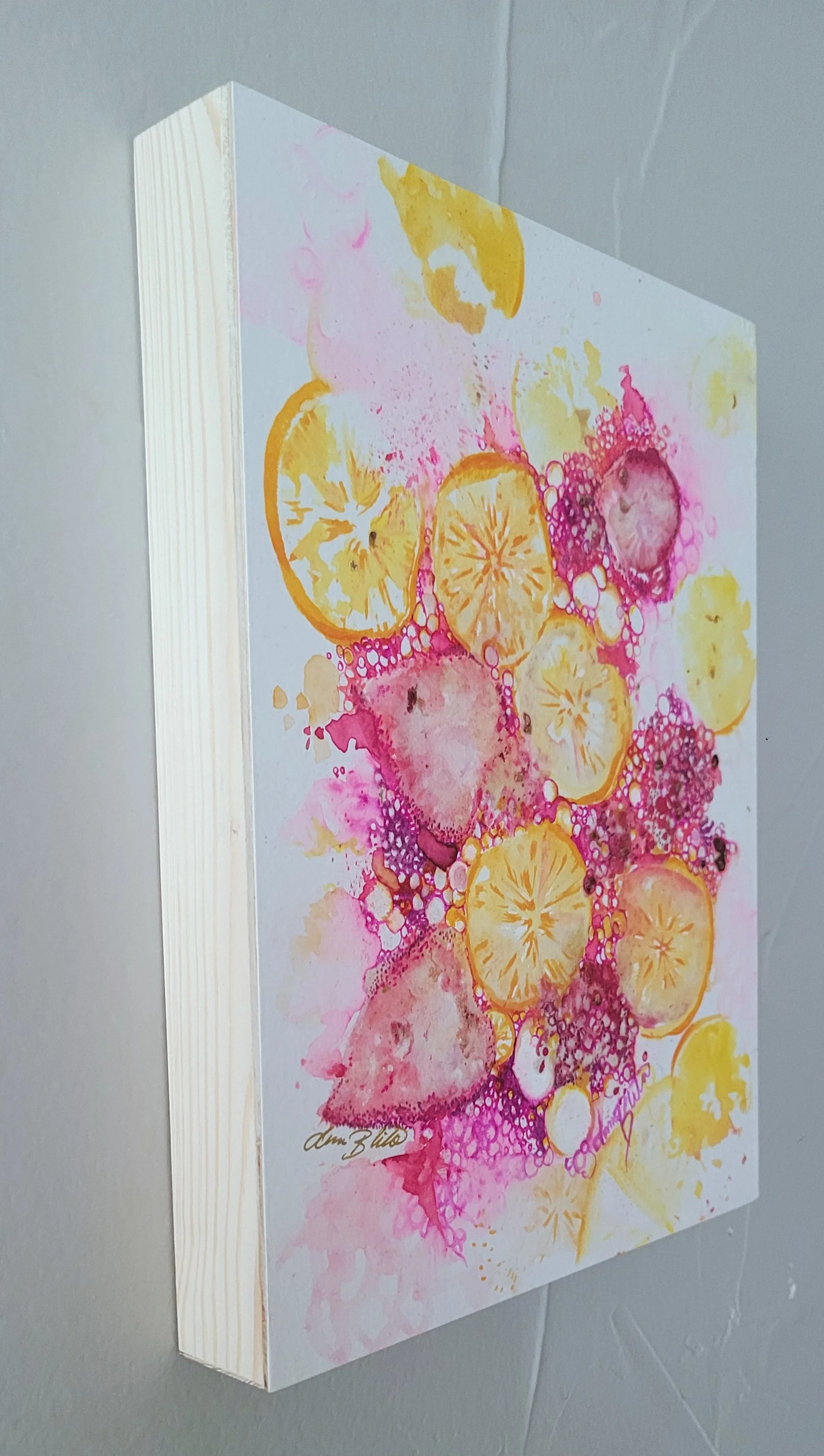 Mounted on 9" x 12" cradle board and cold was sealed.