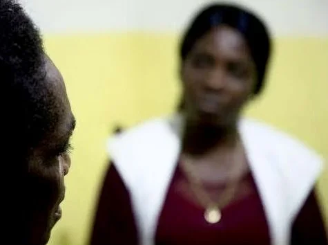 A rape survivor talking with a MSF social worker