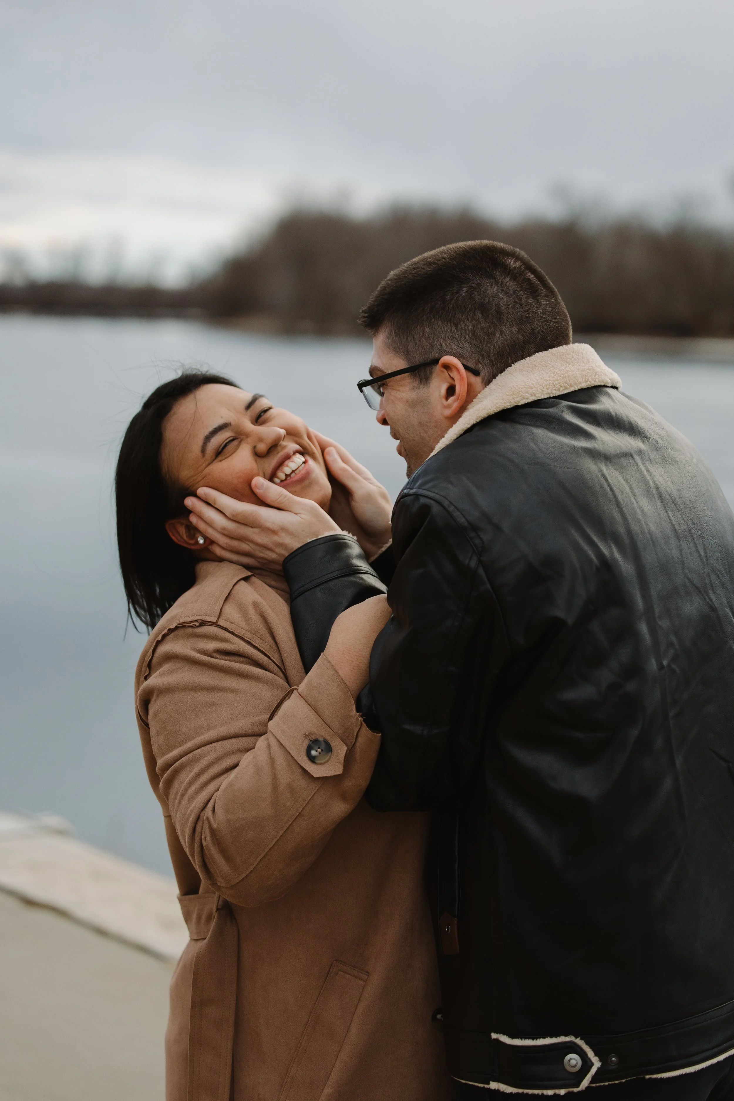 Pri and Michael’s surprise proposal + Engagement photoshoot | Riverfront Park, Glastonbury - CT