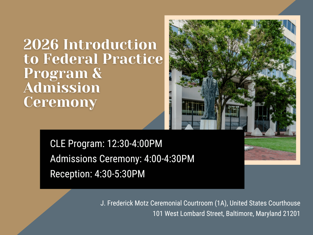 2026 Introduction to Federal Practice Program & Admission Ceremony