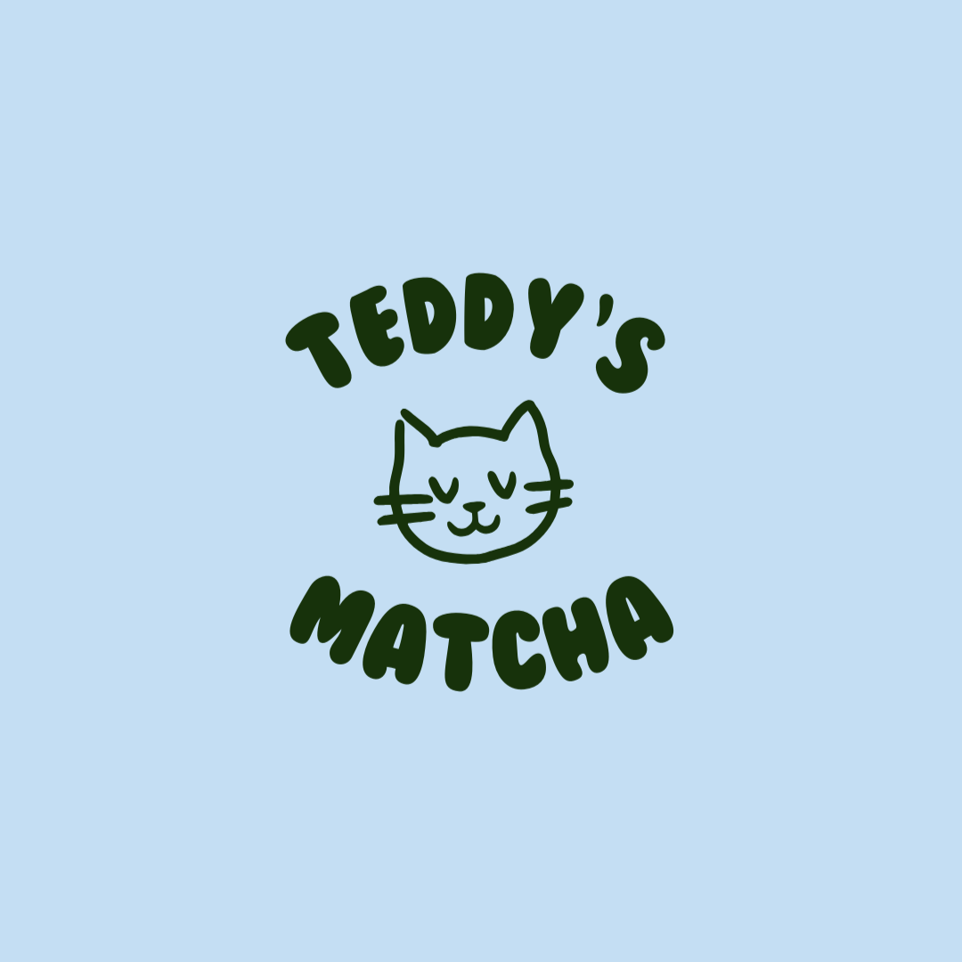 Teddy's Matcha Logo Blue and Green 