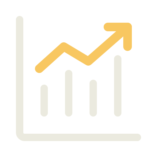 Digital growth chart with an upward trending arrow indicating increase or success.