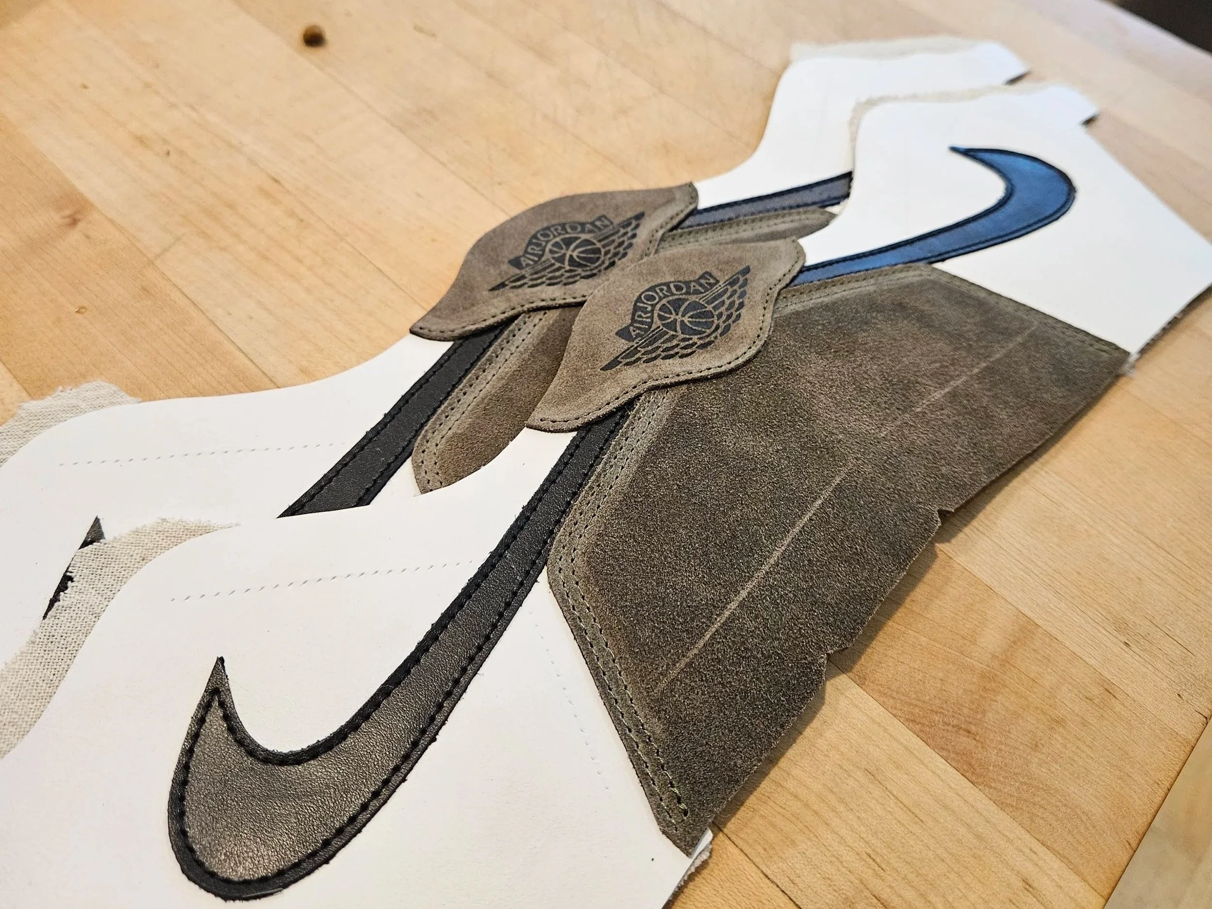 Stitched Swoosh and heel